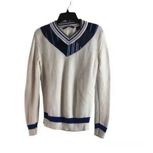 Sean Johns Size 6 Patchwork Golf Tennis Sweater V necklace Knit